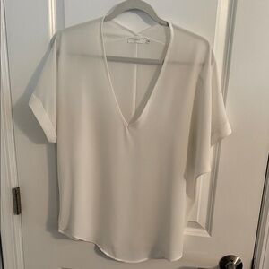 Lush Brand Cream V-Neck Blouse